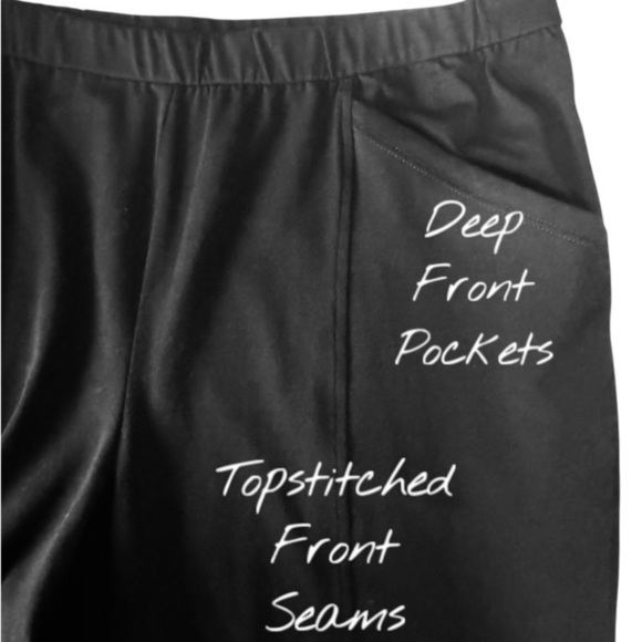 Eileen Fisher Black Organic Cotton Pants Cropped Tapered Leg Women’s Size Large - Picture 3 of 6